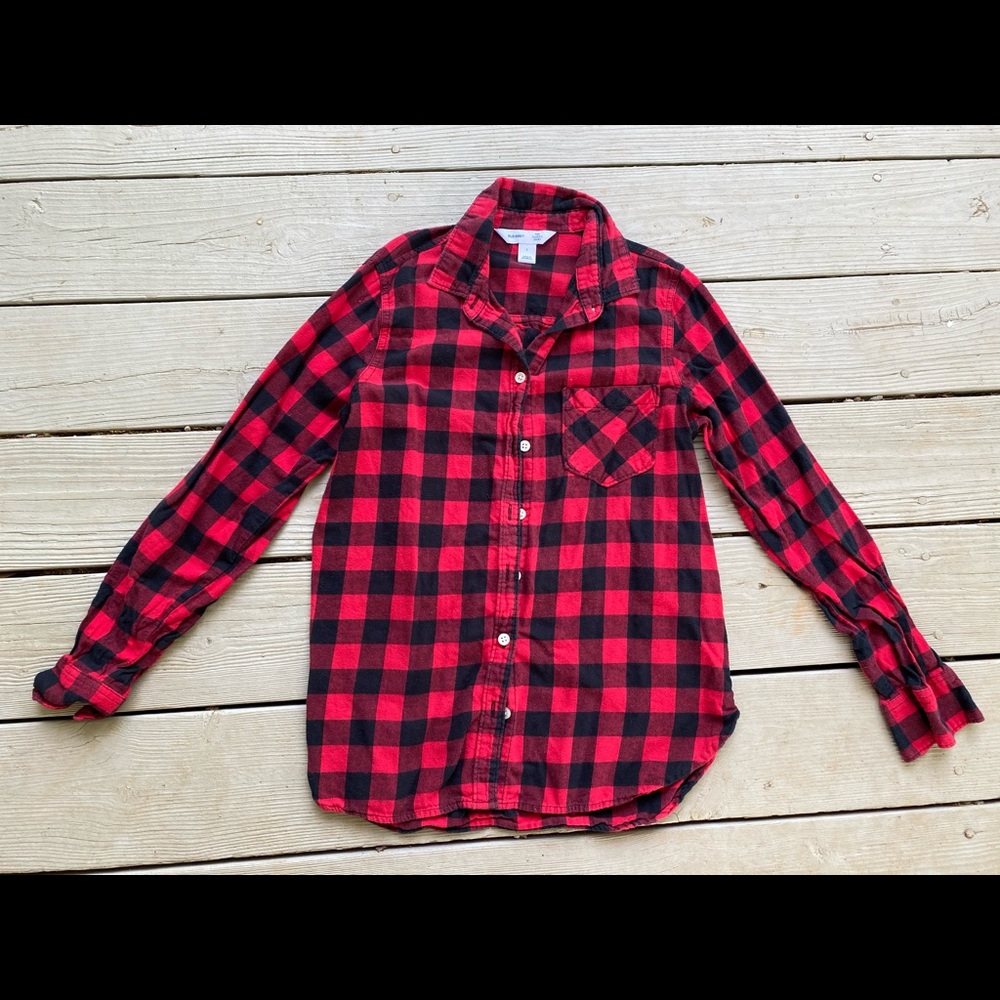 Women’s Buffalo check button up blouse
